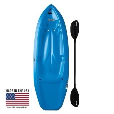 LIFETIME WAVE 60 YOUTH KAYAK (PADDLE INCLUDED)   4.9 out of 5 stars. Read reviews for average rating value is 4.9 of 5. Read 269 Reviews Same page link. 4.9   (269) Write A Review Q & A Share     Model: 90097 SELECT COLOR: BLUE Blue  Pink  Yellow  Lime Green Orange  DELIVERED FREE SHIPPING $235.00 / Each     Ships in Estimated 5-10 Business Days. Arrival Varies by Location. Add to Cart The 6 ft. Lifetime Wave™ Kayak is specifically designed for kids ages 5 and up, or up to 130 lbs.