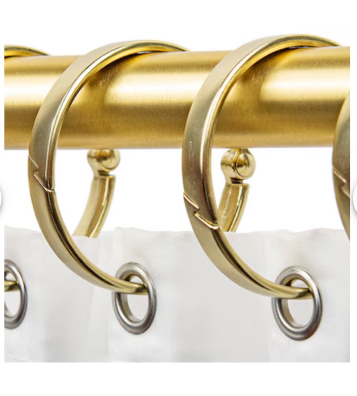 allen + roth Brushed Gold Aluminum Single Shower Curtain Rings