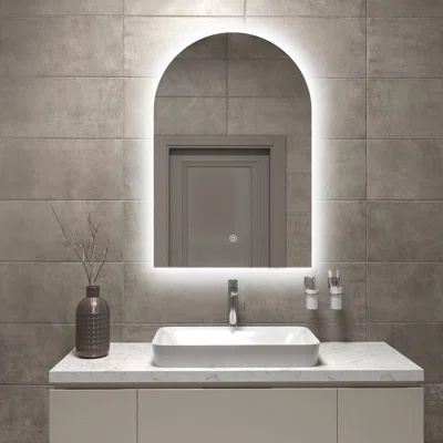 Chrystal LED Backlit Frameless Lighted Bathroom Vanity Mirror for Wall with Tempered Glass