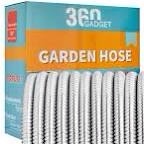 360Gadget Garden Hose Metal - 100ft Heavy Duty Stainless Steel with 8 Function Sprayer & Metal Fittings, Flexible, Lightweight, No Kink, Puncture Proof Water Hose for Yard, Outdoors, Rv 100.0 Feet
