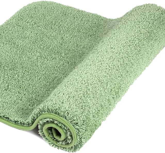 Walensee Large Bathroom Rug (24 x 72, Sage Green) Extra Soft and Absorbent Shaggy Bathroom Mat Machine Washable Microfiber Bath Mat for Bathroom, Non Slip Bath Mat, Luxury Bathroom Floor Mats