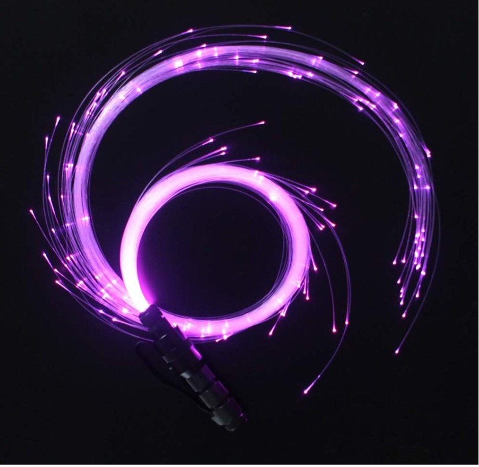 CHINLY LED Fiber Optic Whip Dance Space Whip Super Bright Light 40 Color Effect Mode 360° Swivel for Dancing, Parties, Light Shows, EDM Music Festivals