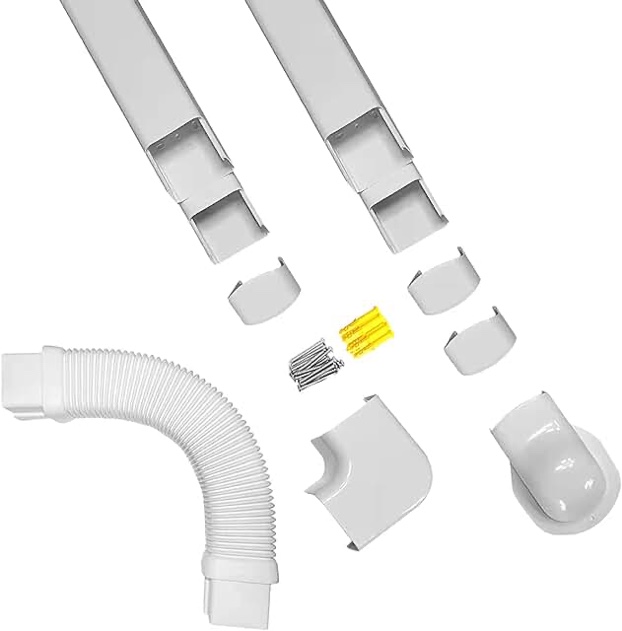 AHUIJ Mini Split A/C Decorative Line Set Cover Kit 3" for Mini Split & Central Air Conditioners and Heat Pump (7 FEET)