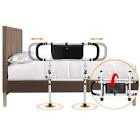 HEPO Bed Rails for Elderly Adults with Adjustable Heights & Extendable Dual Side Handles, Foldable Bed Assist Bar for Fall Prevention, Heavy Duty Bed Rail Fits King, Queen, Full, Twin Bed