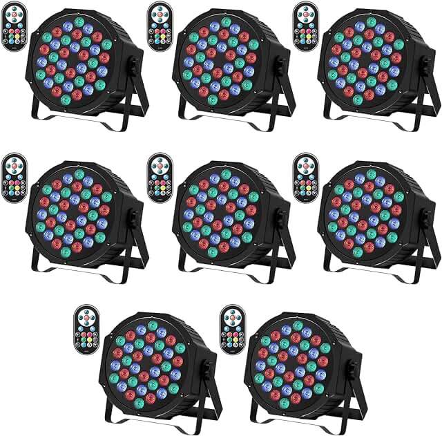 Rechargeable Par Lights Uplights RGBWA+UV 6-in-1 LED Battery Powered Stage Lights, HOLDLAMP DJ Lights Sound Activated with Remote & DMX Control for Festival Party Event Wedding Bar (8 Packs)