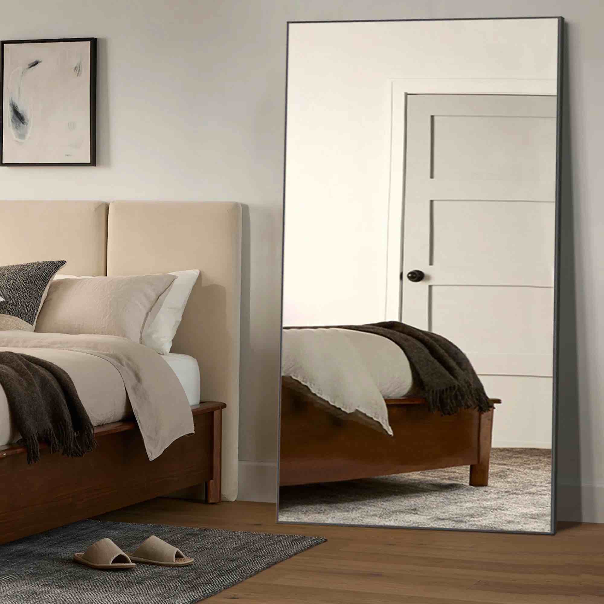 Bethney Rectangle Metal Full Length Mirror Floor Mirror and Wall Mirror