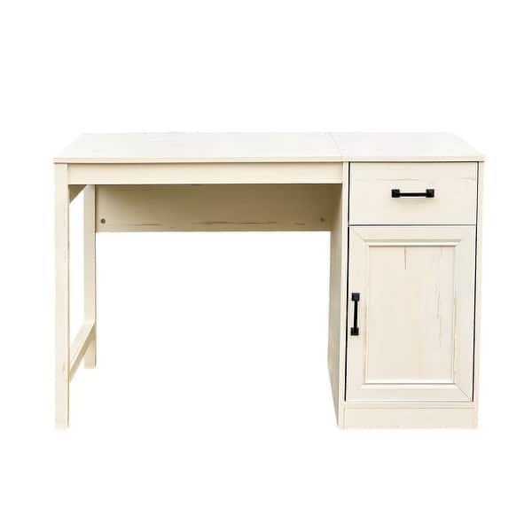 (incomplete) Graham 47'' 1 Drawer and Cabinet Farmhouse Writing Desk With Reversible Orientation in Antique White