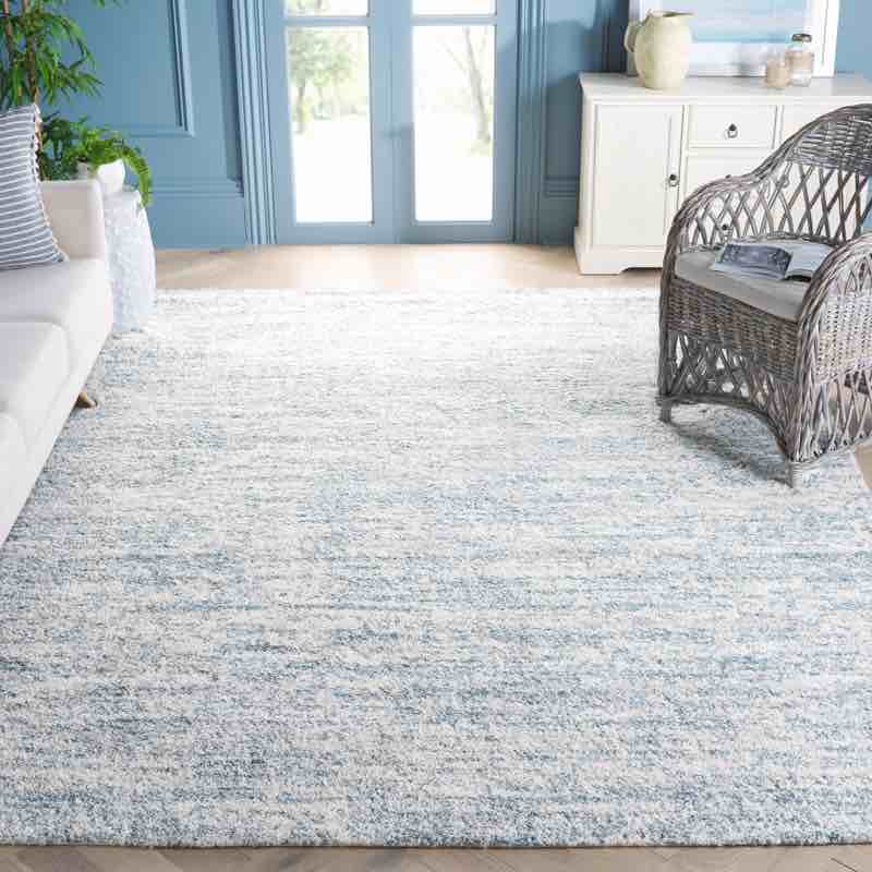 Jeremias Berber Shag 563 Area Rug In Ivory / Light Aqua