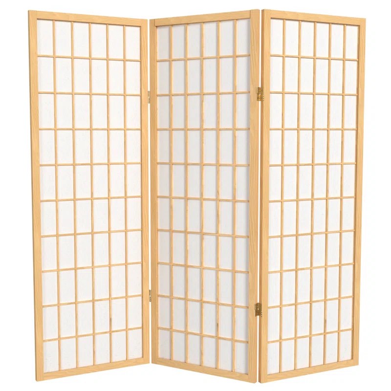 6 FT. TALL WINDOW PANE SHOJI SCREEN - WHITE - 4 PANELS