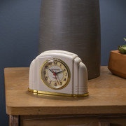 Crosley Analog Vintage Ivory Bakelite Arch Alarm Clock With Silent Sweep Movement
