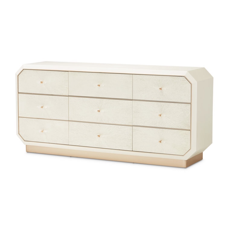 La Rachelle 9 Drawer 74" W Dotible Dresser.