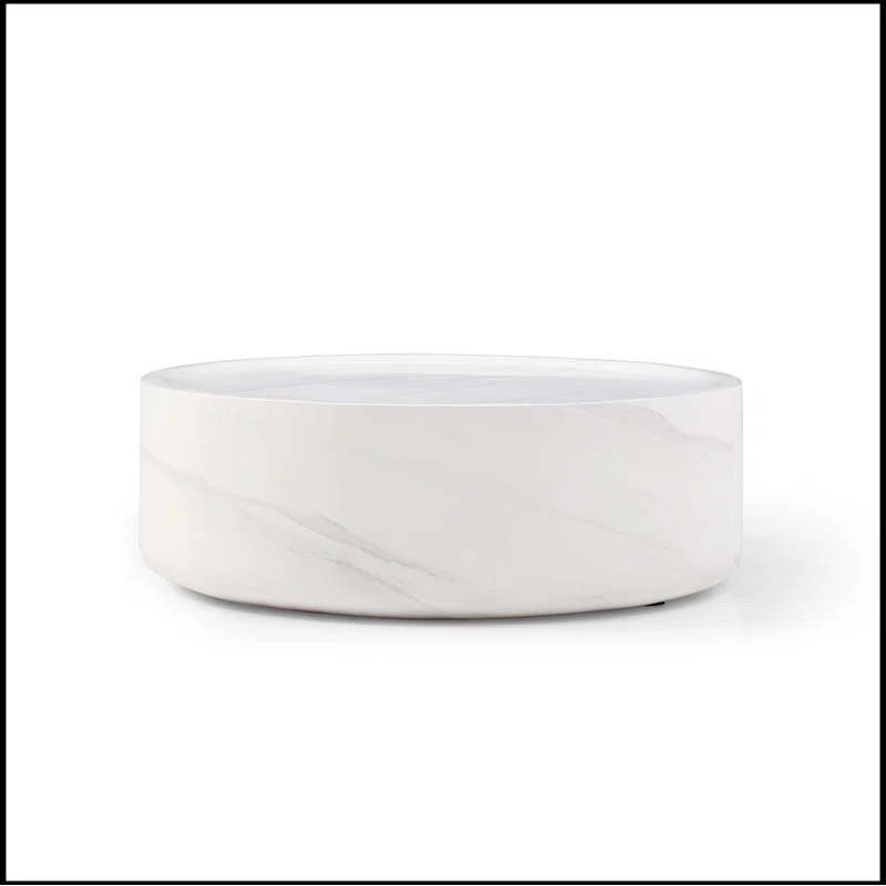 35.43” round coffeee table marble table Simple modern center sturd