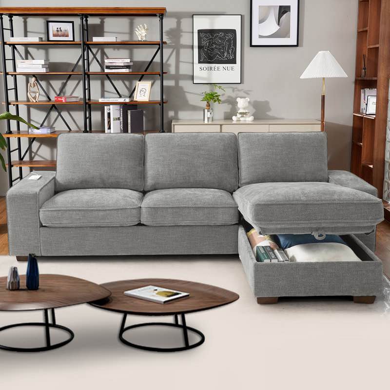 ( incomplete only right side ) Jossilynn L-Shape Convertible Sectional Couches Sofas with Storage Chaise