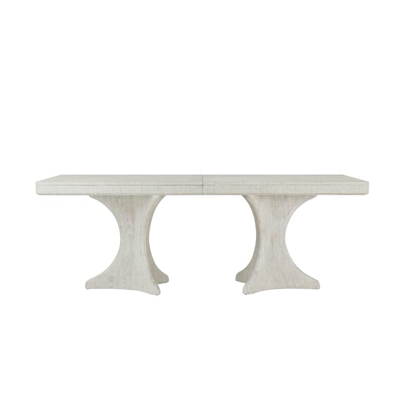 ( INCOMPLETE ONLY MIDDLE TABLE) PINE DOUBLE PEDESTAL EXTENDABLE DINING TABLE