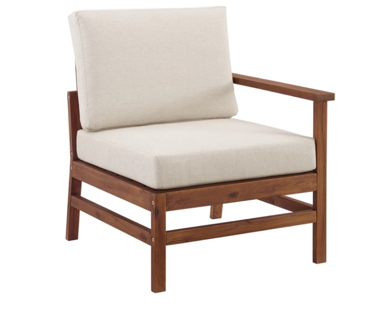 Acacia Wood Chevron Right Arm Sectional