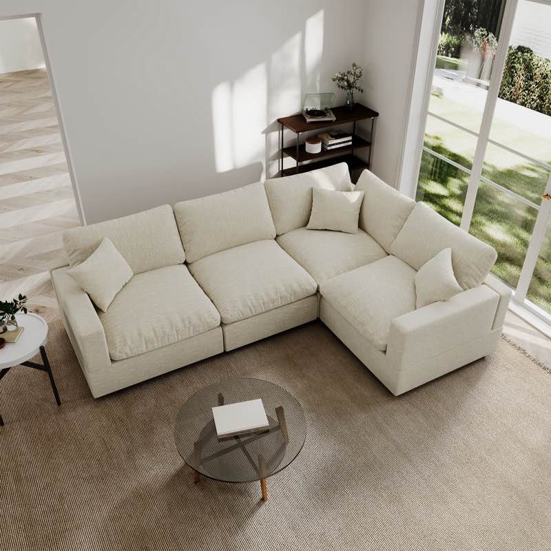 Otite 95.4'' Upholstered Sofa, Cloud Sofa, L Shaped Sectional Sofa Couch Modular Sofa for Living Room Office Apartment