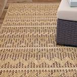 Krystal Geometric Light Brown Indoor/Outdoor Area Rug