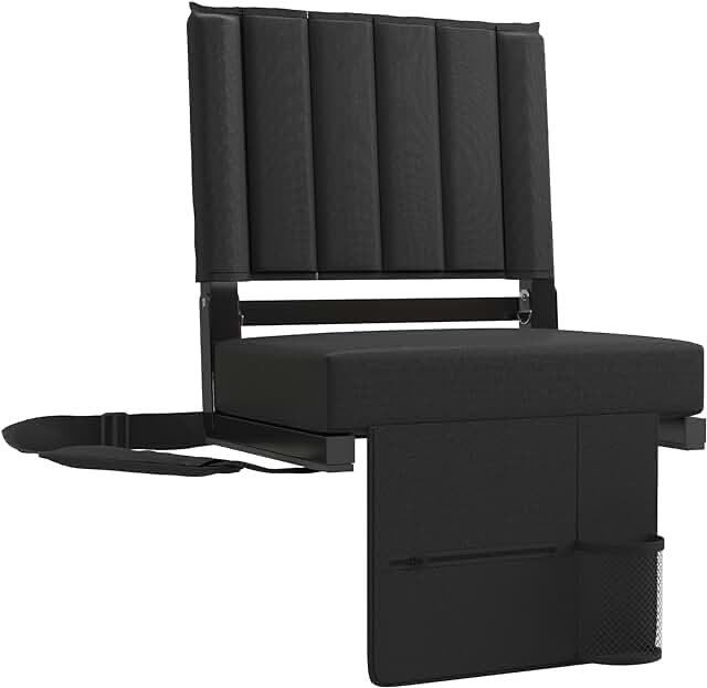 SPORT BEATS Stadium Seat for Bleachers with Back Support and Cushion Includes Shoulder Strap and Cup Holder