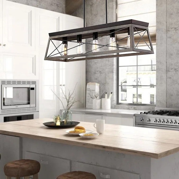 ( incomplete ) Seelyville 5 - Light Farmhouse Kitchen Island Linear Pendant Lamp
