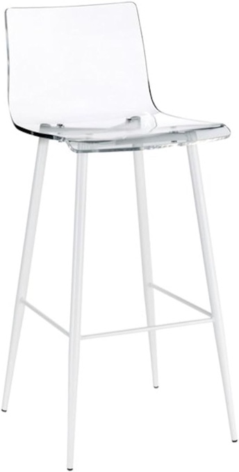 (base black)Progressive Furniture A La Carte Set of 2 Clear Acrylic Bar Stools w/White Metal Base