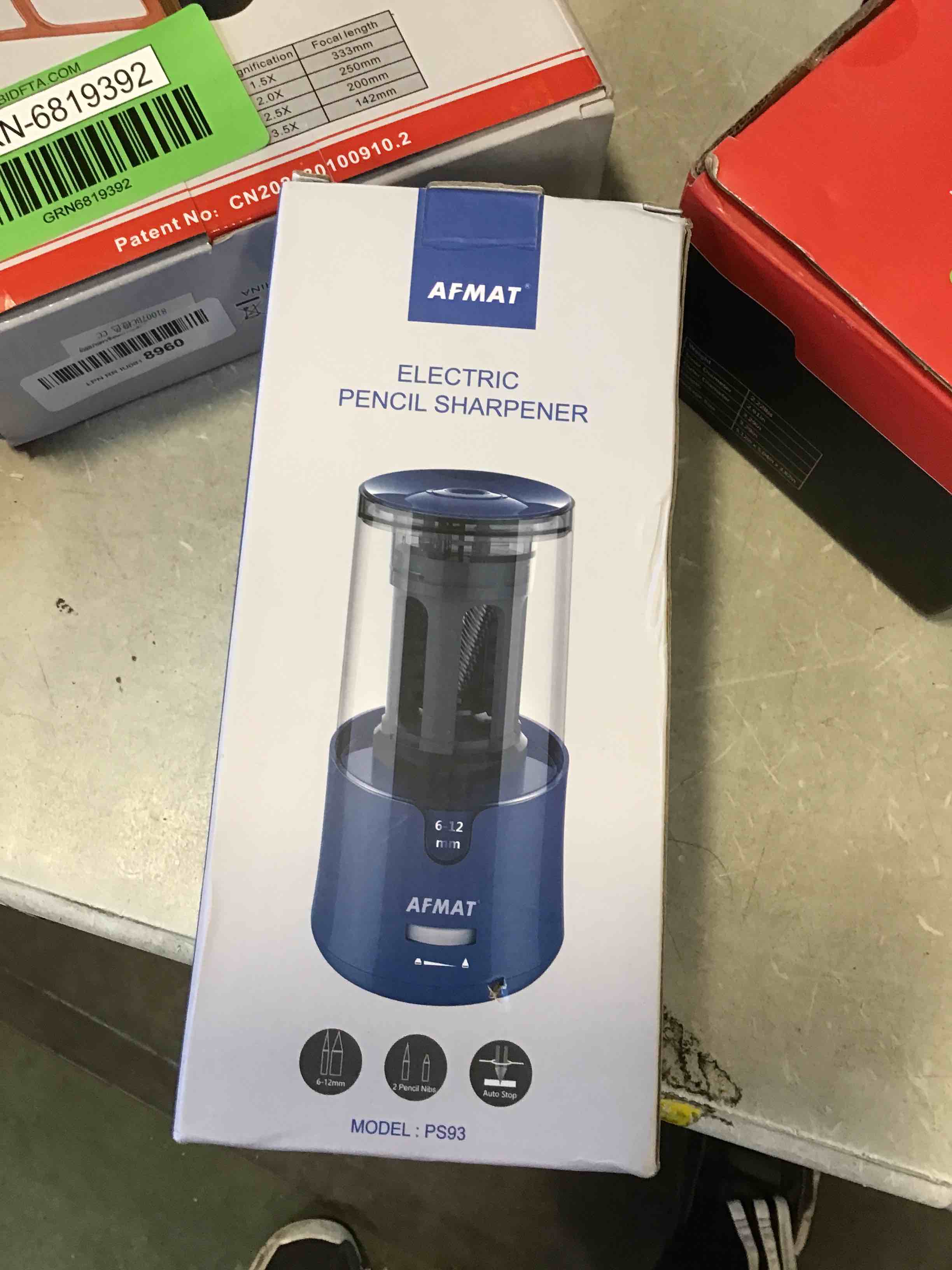 AFMAT Electric Pencil Sharpener, Pencil Sharpener for Colored Pencils, Auto Stop, Super Sharp & Fast, Electric Pencil Sharpener Plug in for 6-12mm No.2/Colored Pencils/Office/Home-Black