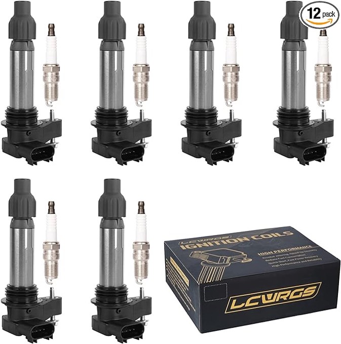 Set of 6 Ignition Coil Pack and Spark Plugs for GMC Acadia Terrain Chevy Traverse Impala Equinox Malibu Cadillac SRX Buick Enclave 2010 2012 2013 2014 2015 2016 3.6 V6 Replaces# UF569