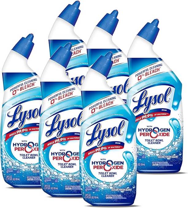 Lysol Bleach Free Hydrogen Peroxide Toilet Bowl Cleaner, Fresh, 24 oz (Pack of 6)