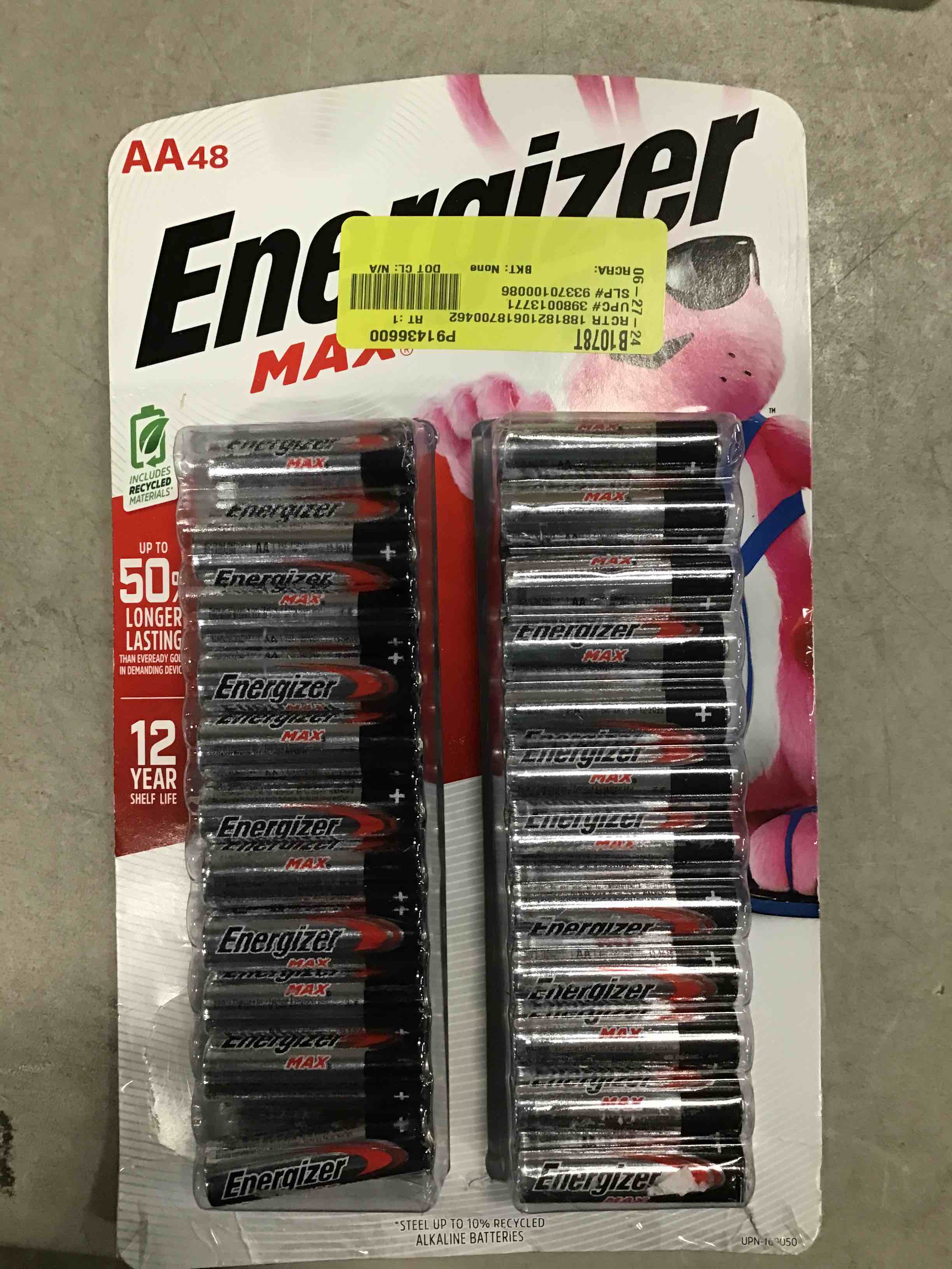 Energizer MAX AA Alkaline Batteries, 48 pk.