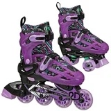(3-6)Roller Derby Caspian Kids' Adjustable Inline-Quad Combo Skates - Black 