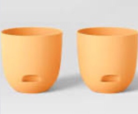 Set of 4))Self-Watering Plastic Indoor Outdoor Planter Pot Sun Orange 8"x8" - Room Essentials™