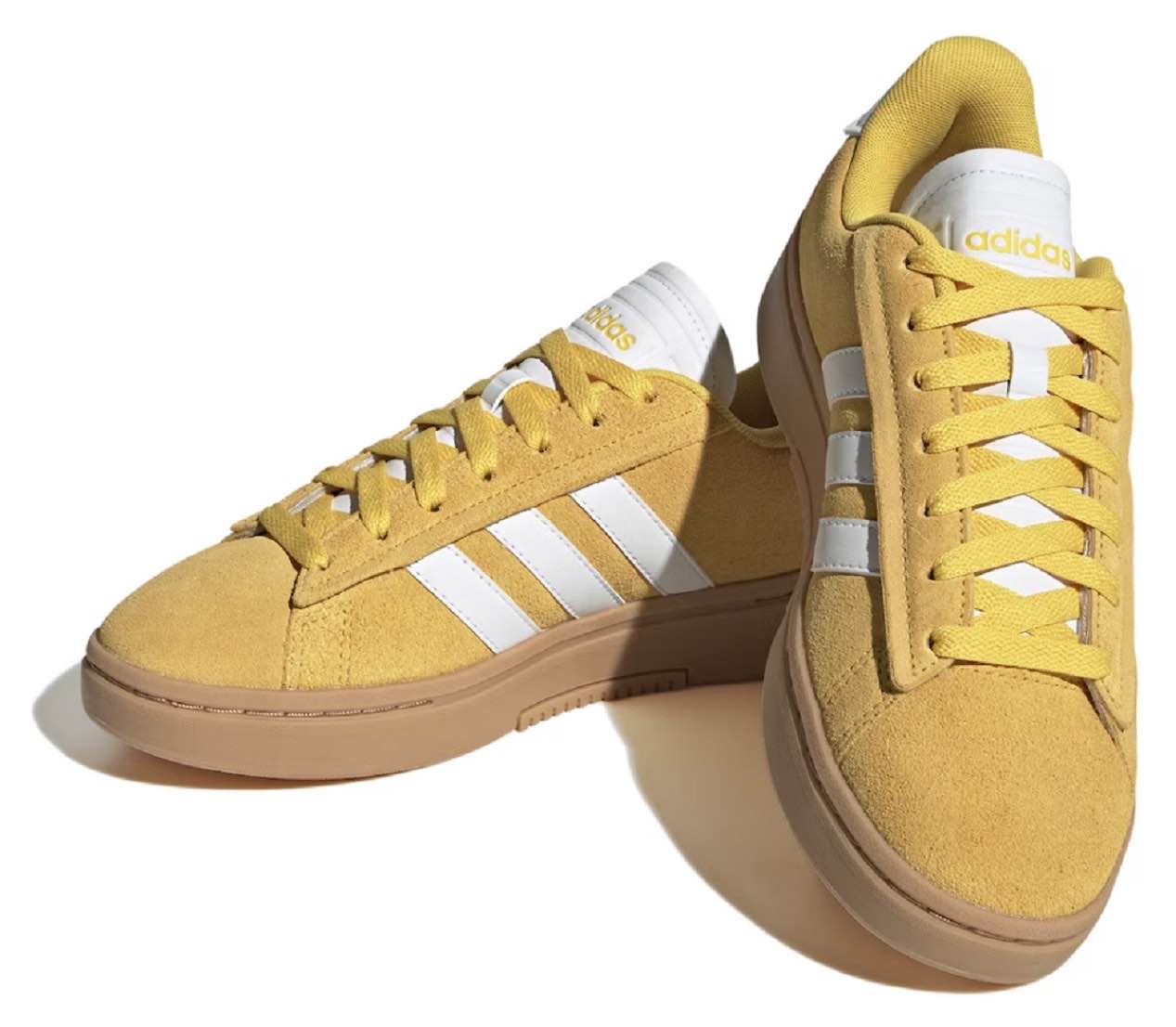 Size 7 Adidas Grand Court Alpha Premium Yellow Suede Trainer Women's ID9845