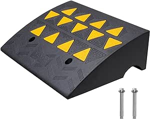 VEVOR Rubber Curb Ramp, 6" Rise Height Sidewalk Curb Ramp, 5T Heavy Duty Driveway Curb Ramp,11.8" Width 23.5" Length Threshold Ramp for Forklifts, Trucks, Buses, Cars, Wheelchairs, Bikes