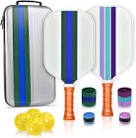 Pickleball Paddles Pickle Ball Set: Beginner Fiberglass Surface Pro Pickleball Racket 2 Pack Lightweight Anti-Slip Grip Honeycomb 4 Indoor & Outdoor Pickle Balls Portable Carry Bag Kit for Men Women