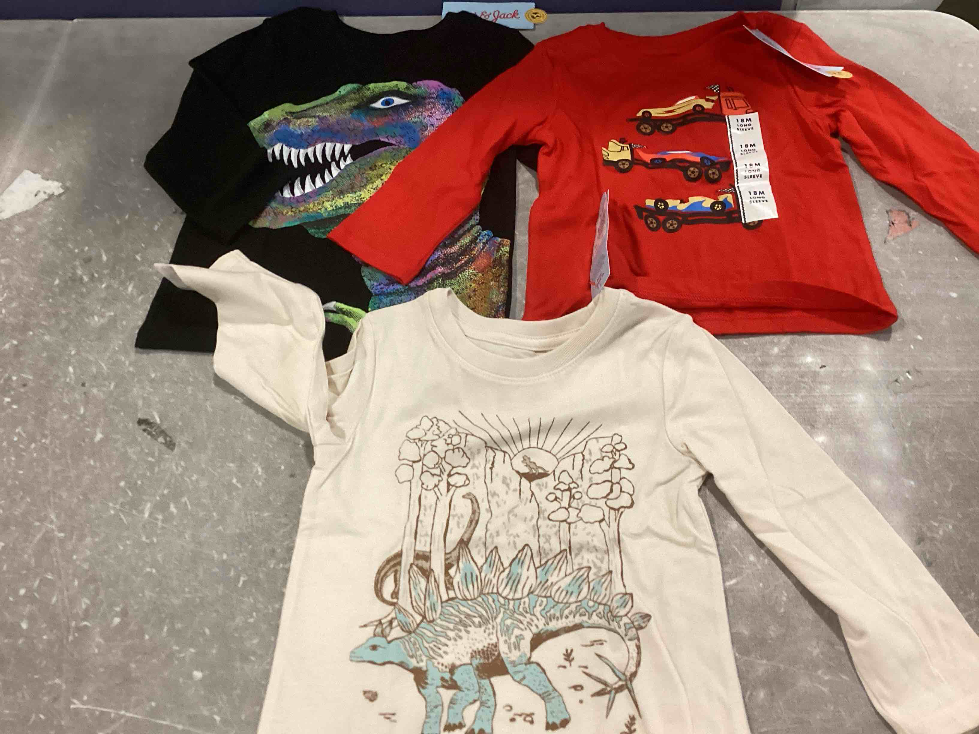 The Children’s Place Toddler Boys’ Long Sleeve Multicolor Printed T-Shirt, (Sizes Different )  (Pack of 3)