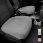 2 Pack Leather Front Car Seat Cover Bottom Car Seat, Anti-Slip and Full Wrap Driver Car Seat Protectors with Storage Pocket, Luxury Waterproof Bottom Auto Seat Cushion Pad Mat for Most Vehicles(Grey)
