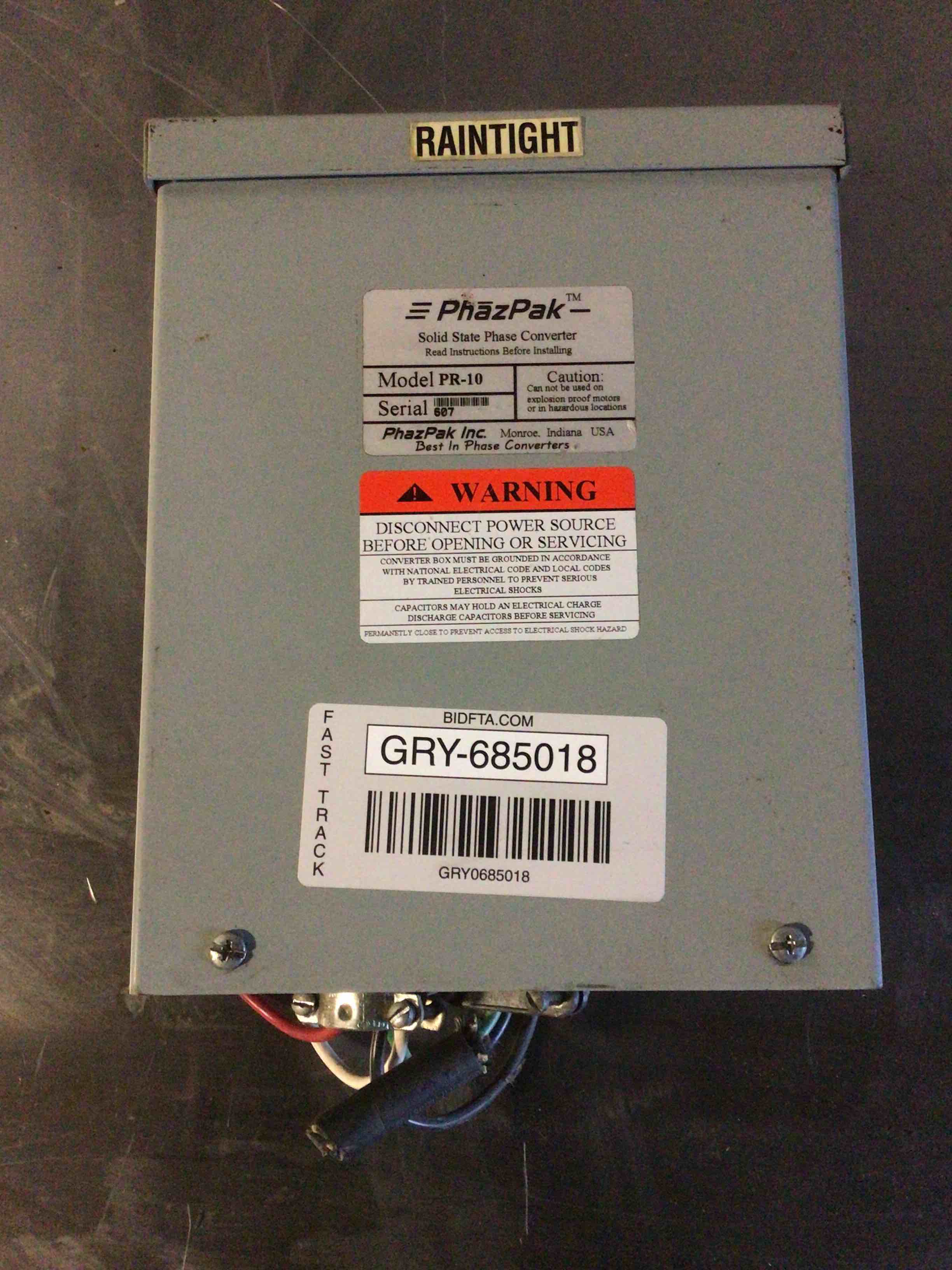 PhazPak PR-10, 10 H.P. Phase converter