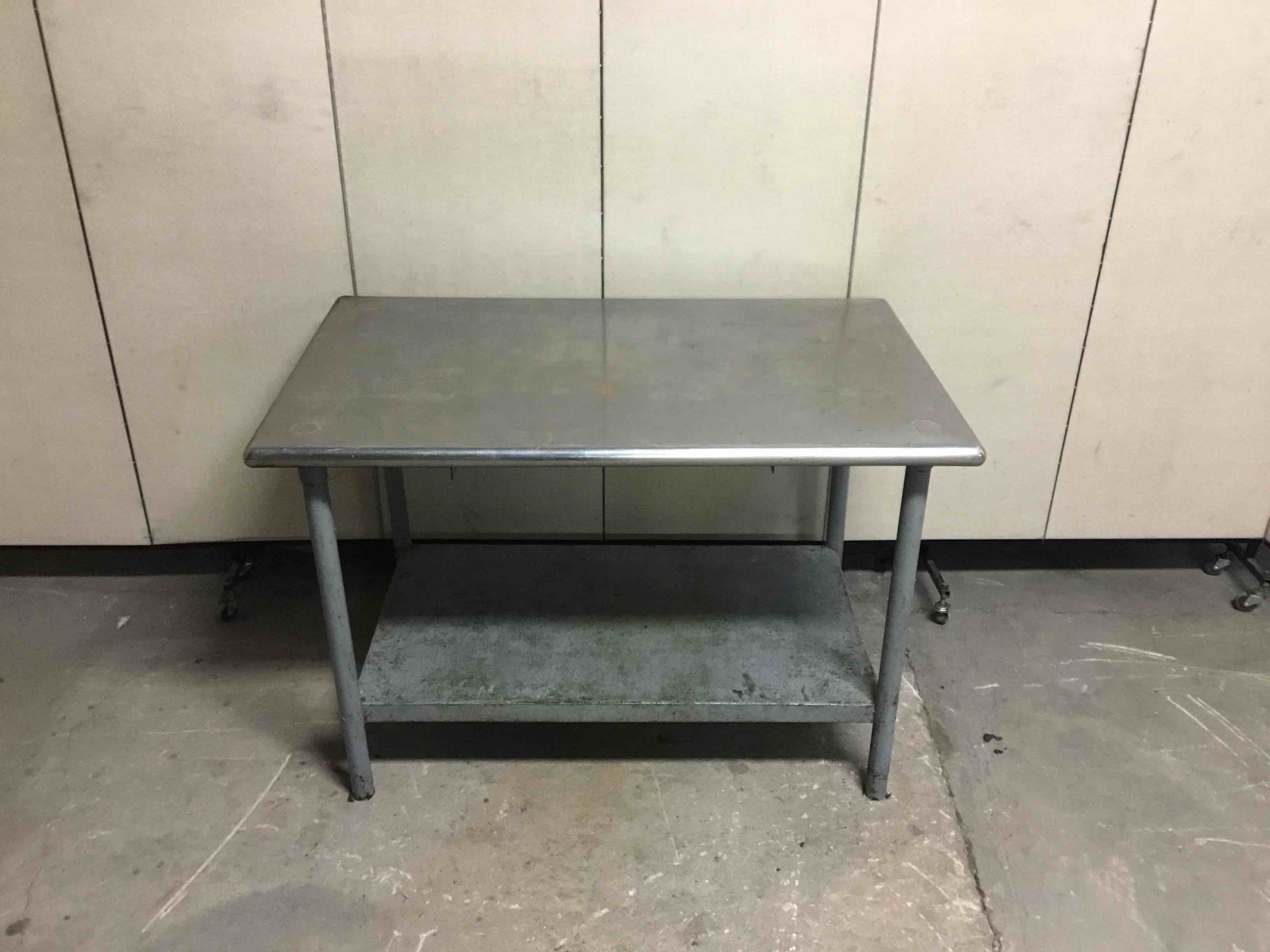 48 INCH STAINLESS STEEL TABLE WITH UNDER SHELF