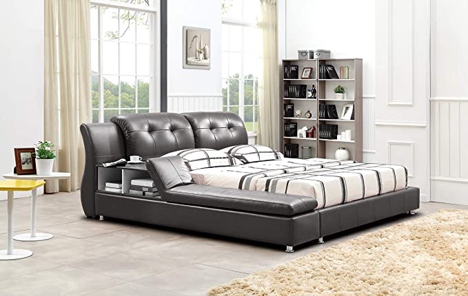 Greatime B2003 Platform Bed (Queen, Gray)