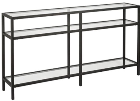 Henn&Hart Modern Console Table, 55", Black