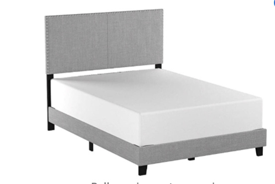 Crown Mark Erin Upholstered Panel Bed in Gray, Twin Brand: Crown Mark