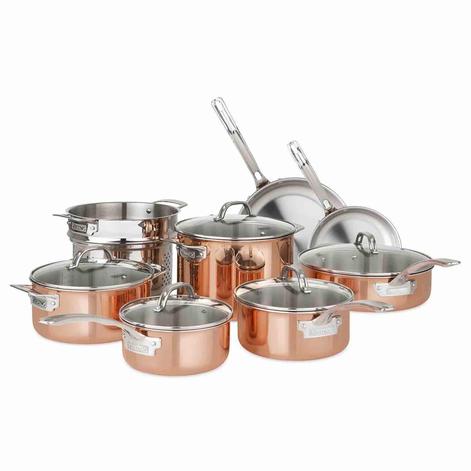 Viking 13-Piece Tri-Ply Copper Cookware Set sams club 