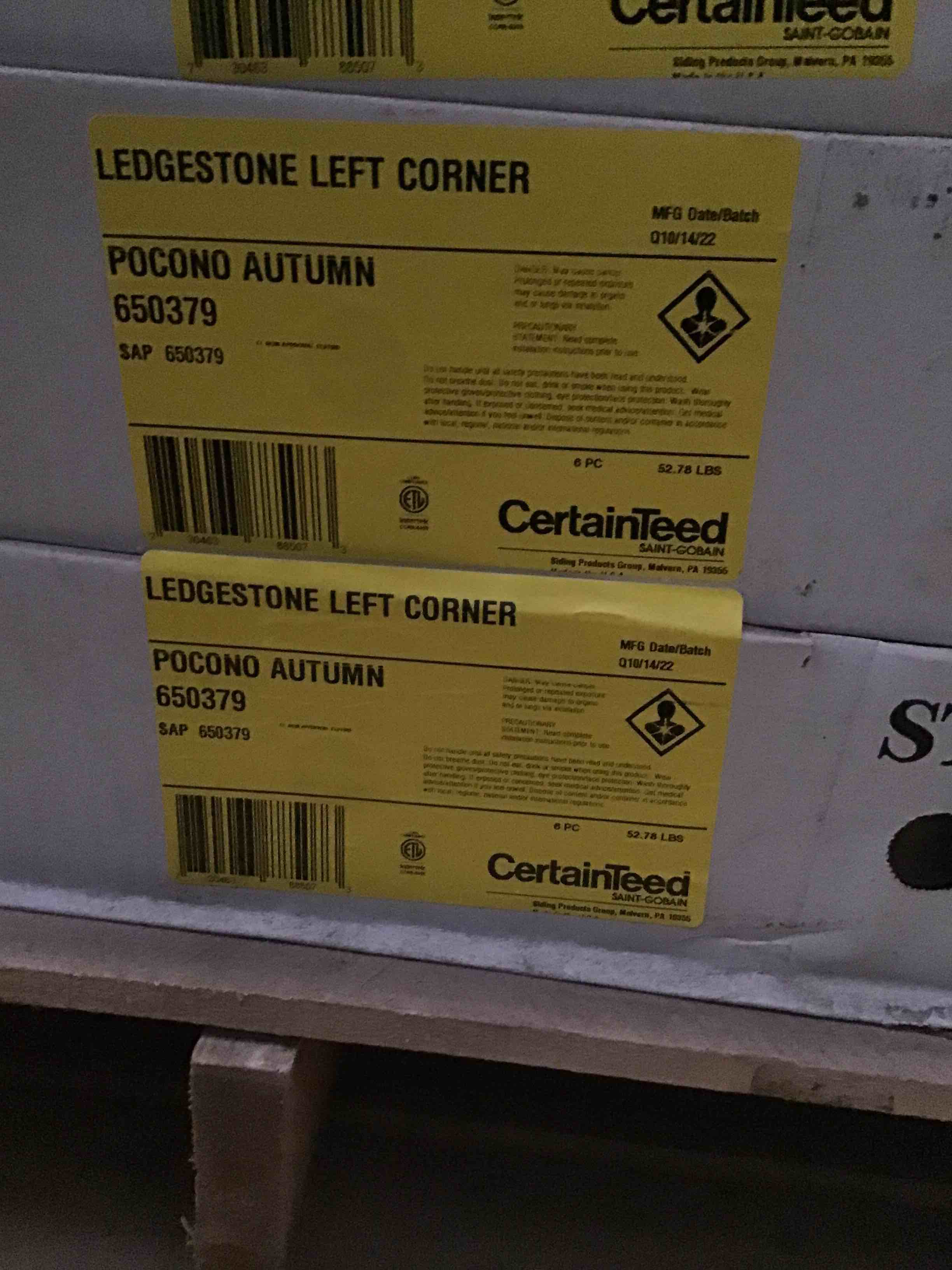 Certainteed Saint-Gobain Stone Facade Ledgestone Panels(POCONO AUTUMN)(95.88 Linear Ft.)