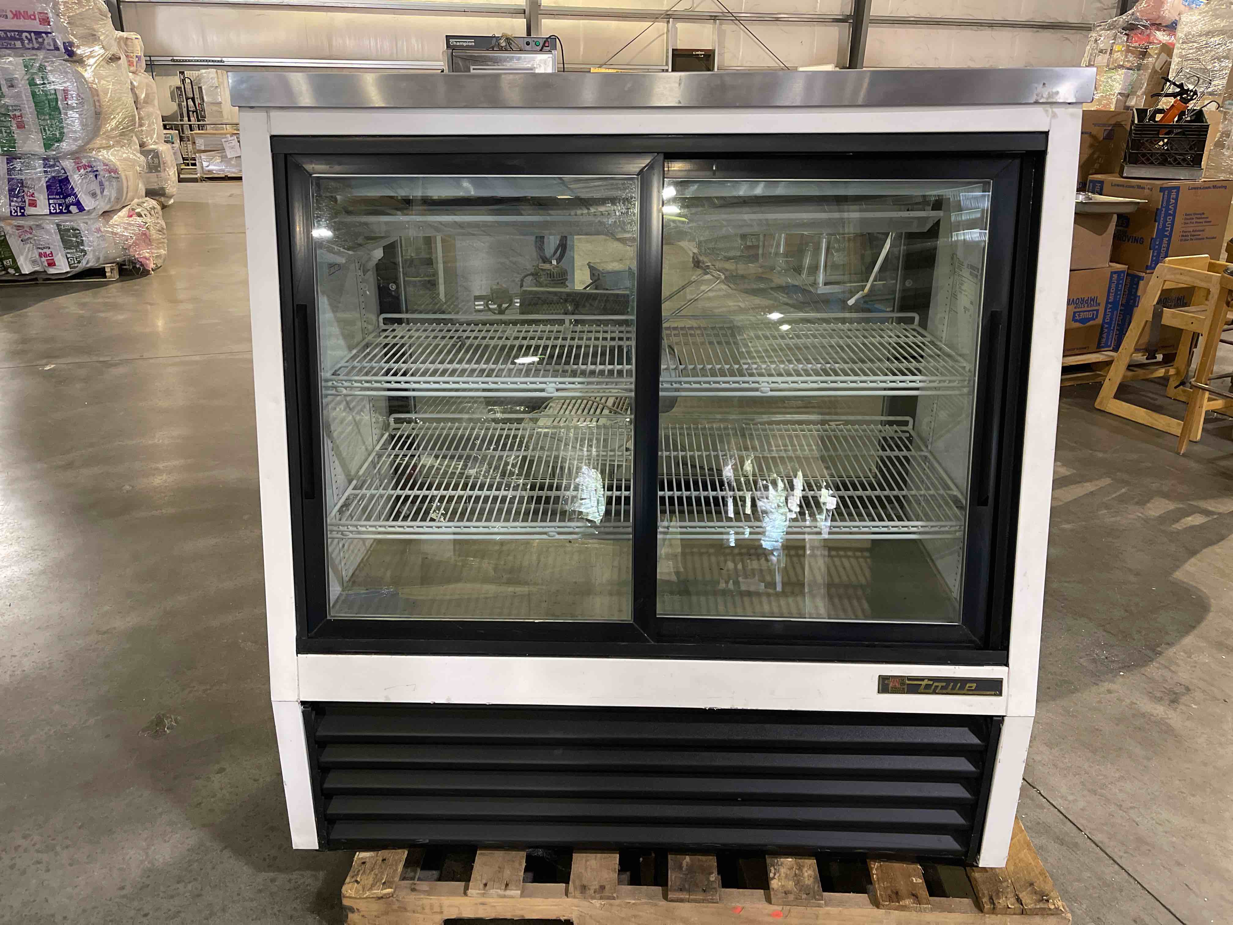 TRUE 48 INCH GLASS SLIDING DOOR FRONT REFRIGERATED DISPLAY CASE