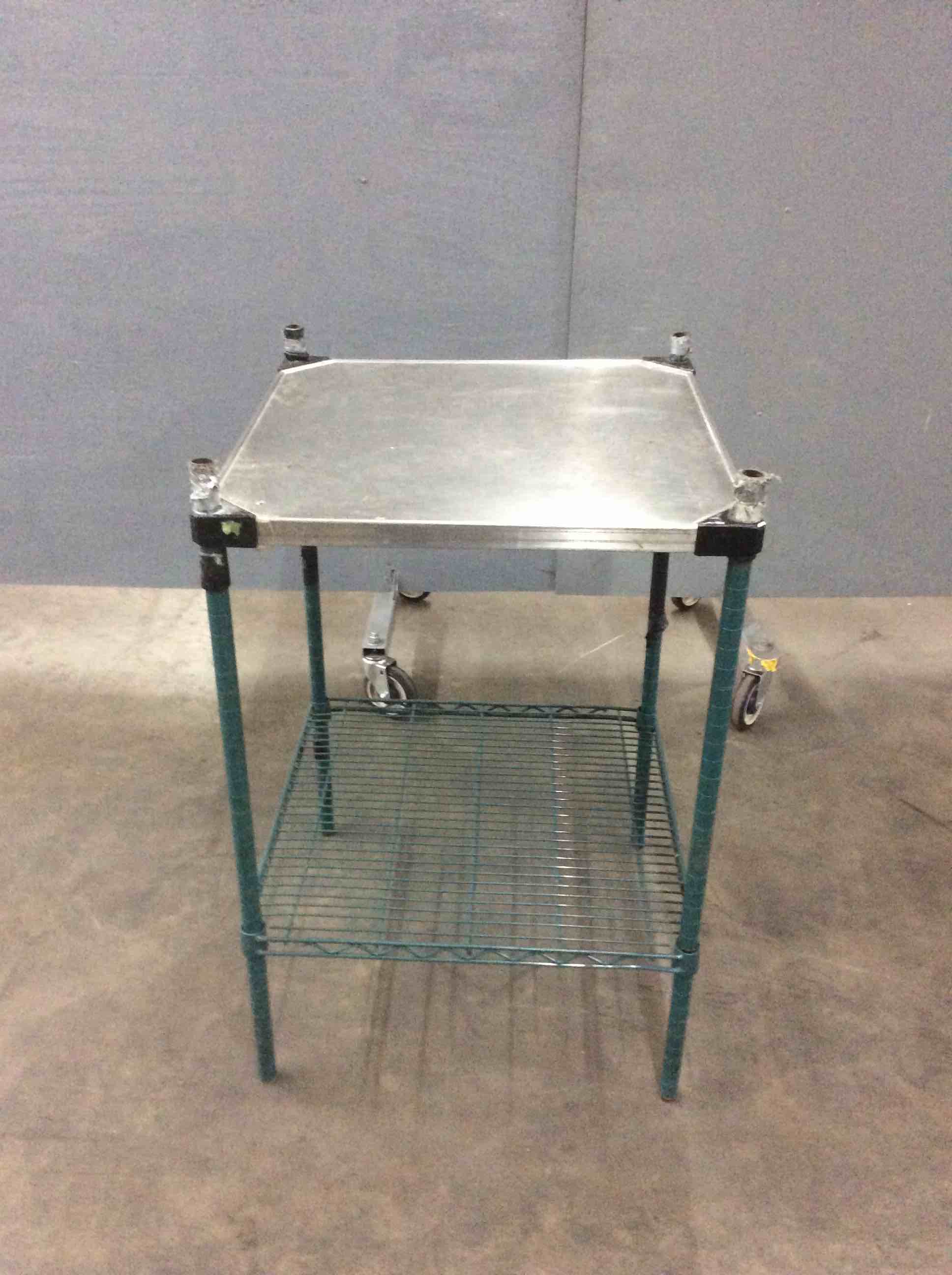 METRO 1 SHELF GREEN EPOXY WIRE RACK WITH STAINLESS STEEL TOP 