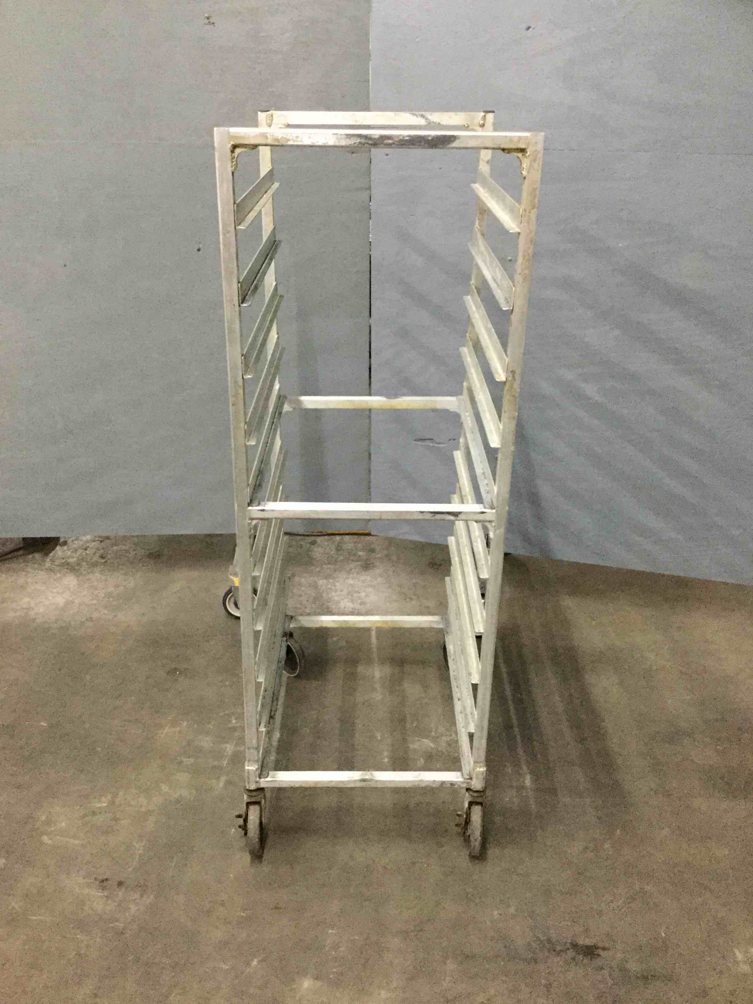 FULL SIZE ALUMINUM SHEET PAN RACK ON CASTERS 