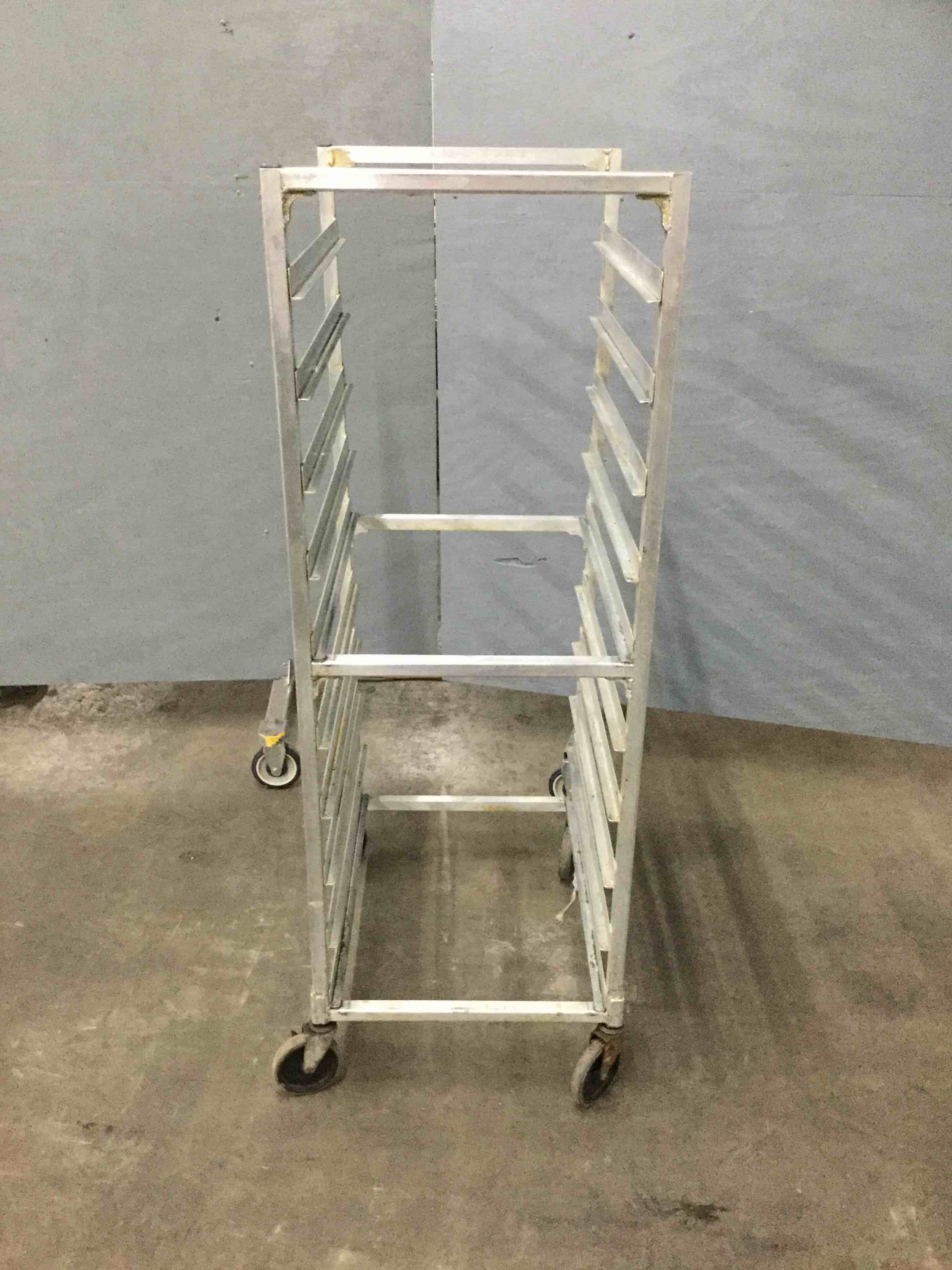 FULL SIZE ALUMINUM SHEET PAN RACK ON CASTERS 