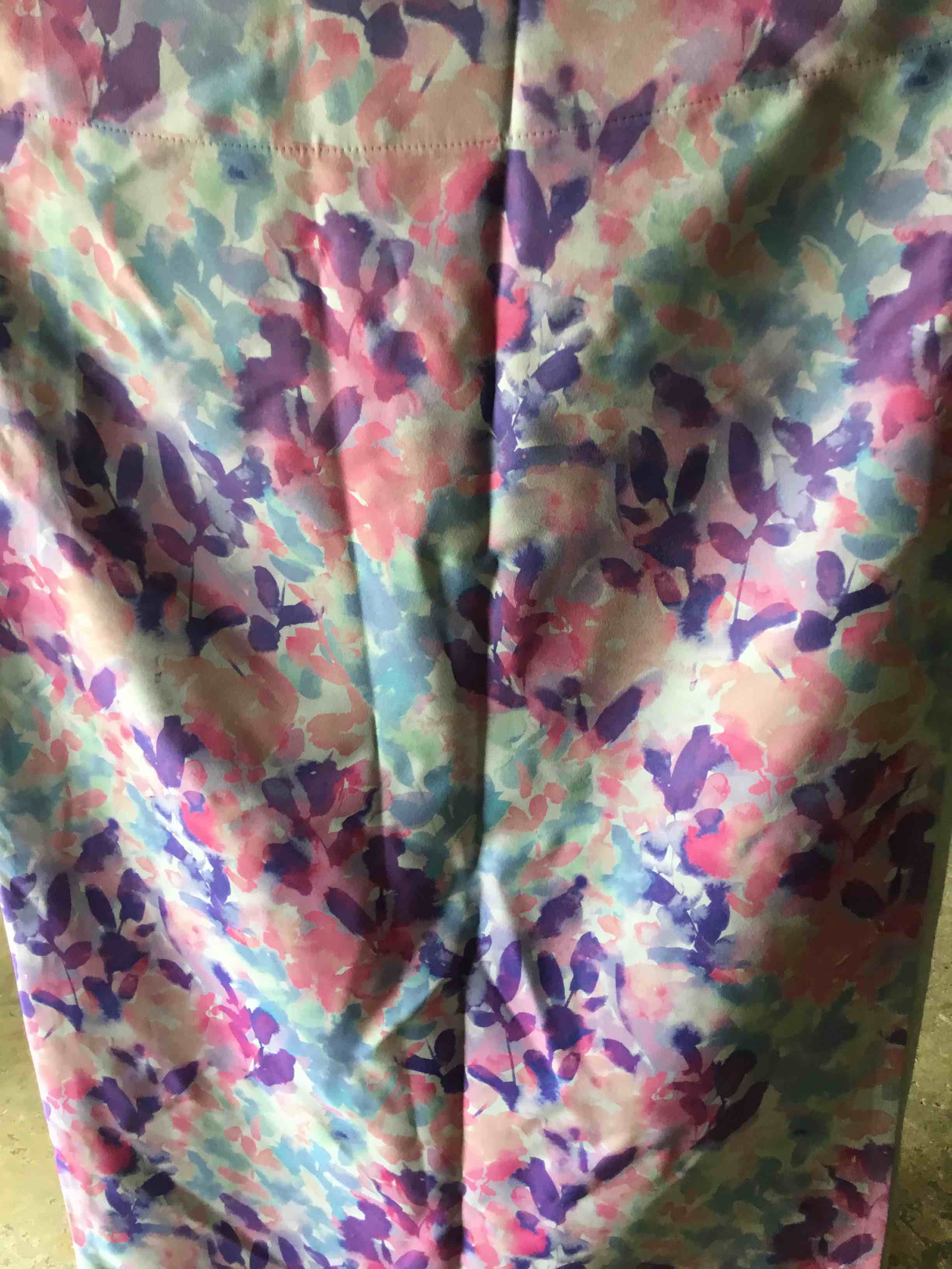 Water color purple pink blue pocket rod curtain panel, One panel 48x82