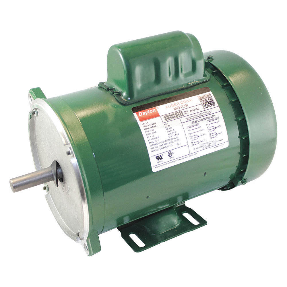 Grainger Choice Product DAYTON 1 HP Auger Drive Motor,Capacitor-Start,1725 Nameplate RPM,115/230 Voltage,Frame 56Y