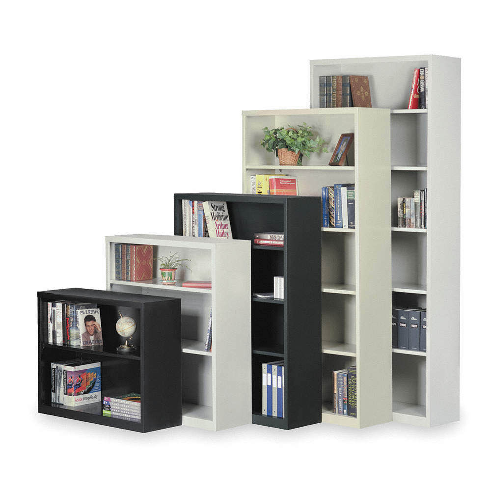  34-1/2" x 13" x 84" Stationary Bookcase with 6 Shelves, Gray