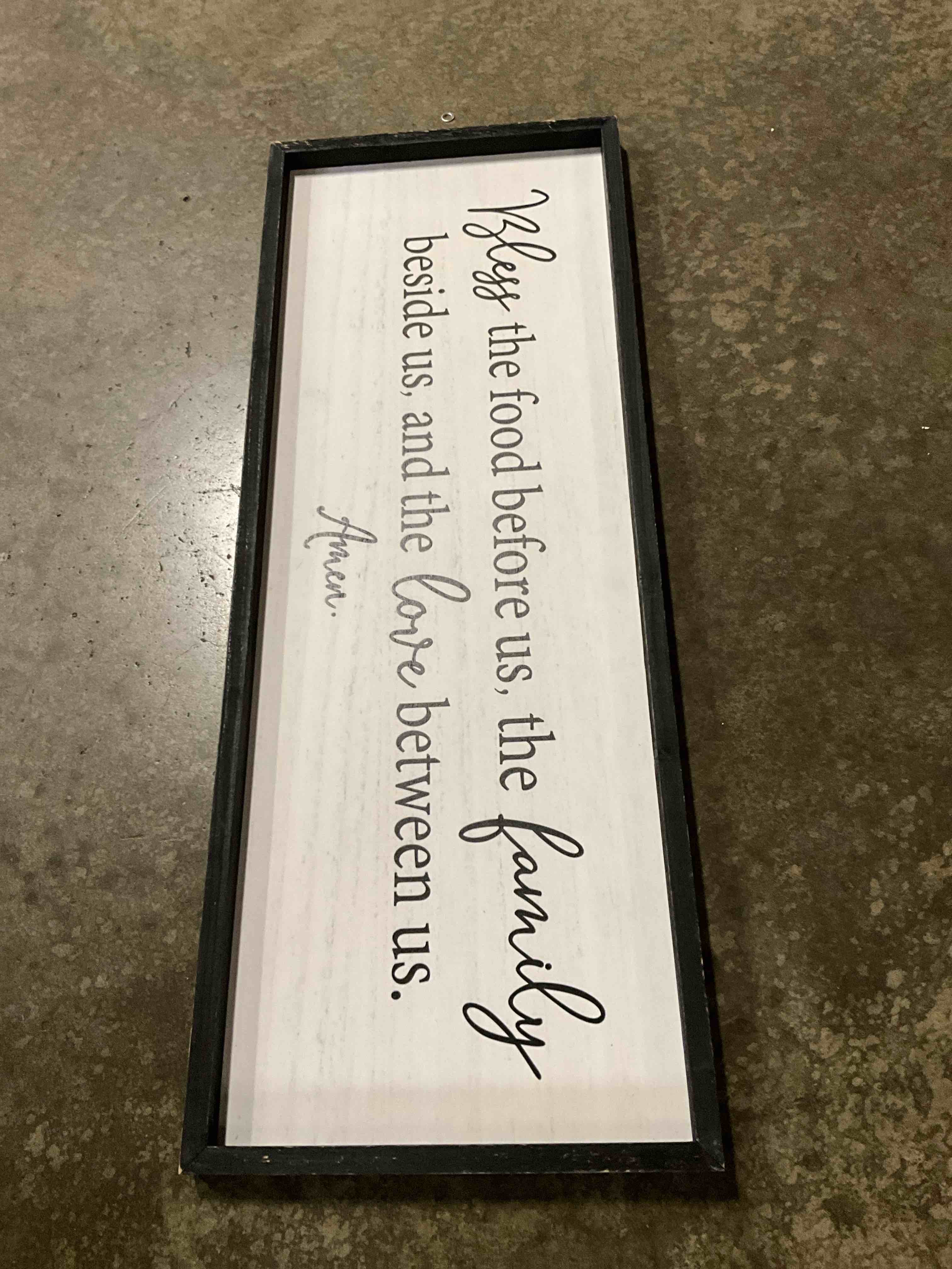 Bless The Food Before Us, The Family Beside Us, And The Love Between Us, Amen Wood Wall Hanging Sign